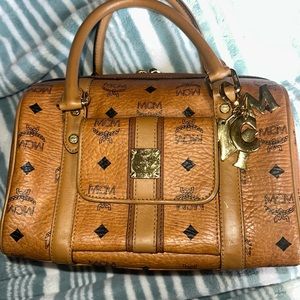 MCM Monogram Leather Handle Bag